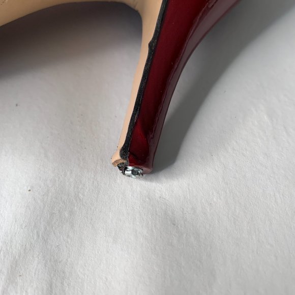 THE SELLER VERO CUOIO RED PATENT SHOES HEELS 3.5" SIZE EU 38/7.5 MADE IN ITALY - Picture 10 of 11